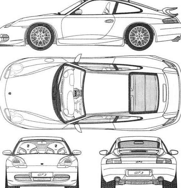 Порше 911 турбо чертежи