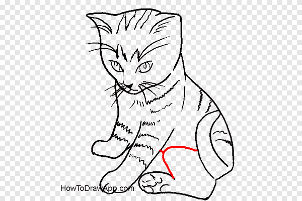 Сидячая кошка рисунок