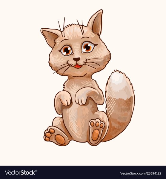Котенок сидит вектор