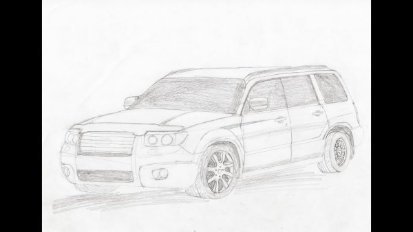 Субару Форестер нарисовать 2008