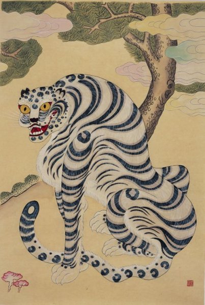 Тигр китайская гравюра