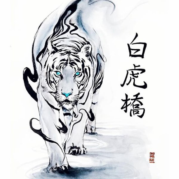 Китайский тигр эскиз