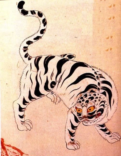 Минхва корейская живопись тигр
