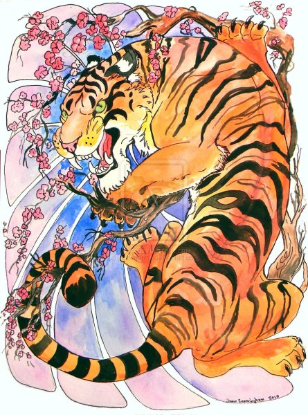 Тигр в японском стиле