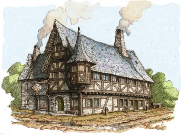 Средневековые дома нарисовать