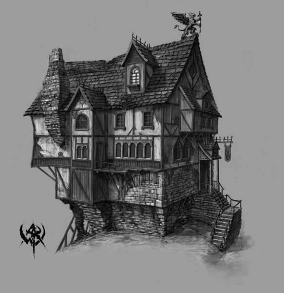 Средневековый дом набросок