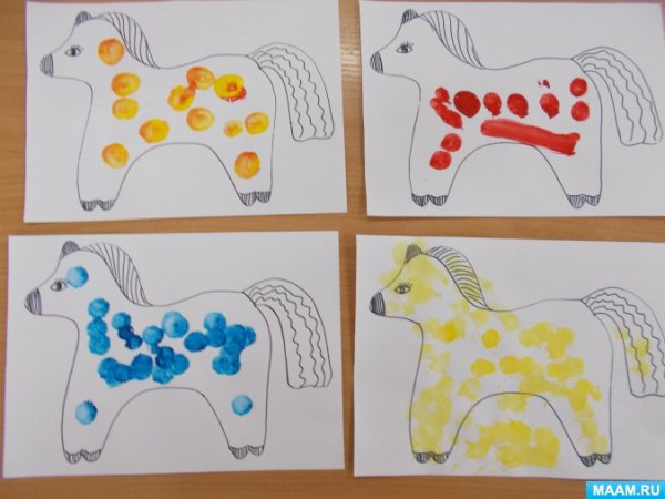 Дымковская лошадка роспись для детей