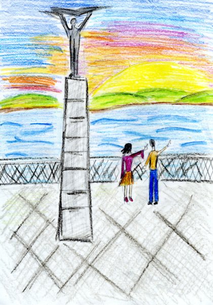 Рисунок монумента славы в Самаре