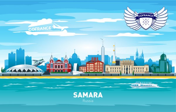 Самара панорама вектор