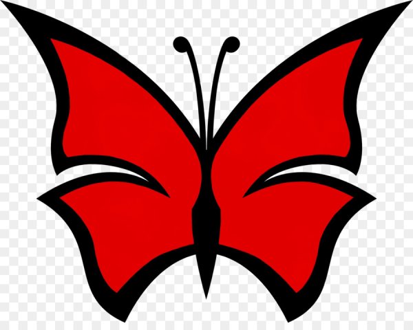 Красная бабочка