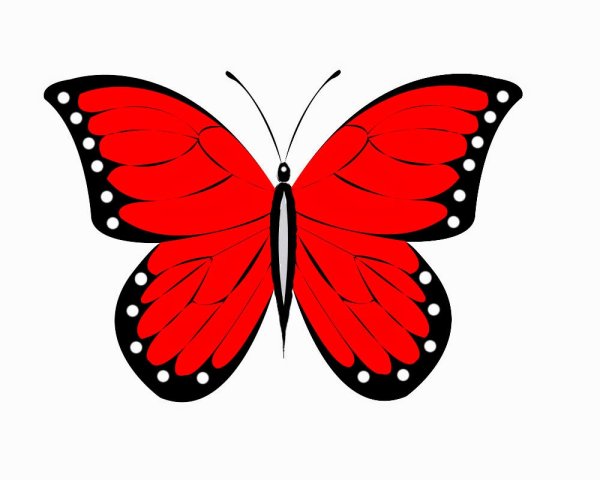 Красные бабочки для вырезания