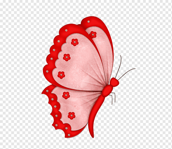 Бабочки мультяшные красные