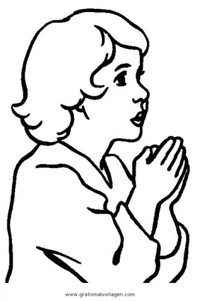 Человек молится на белом фоне