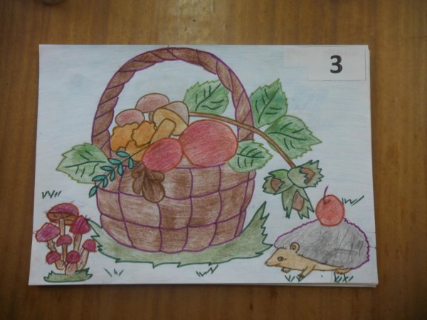 Корзина с грибами живопись