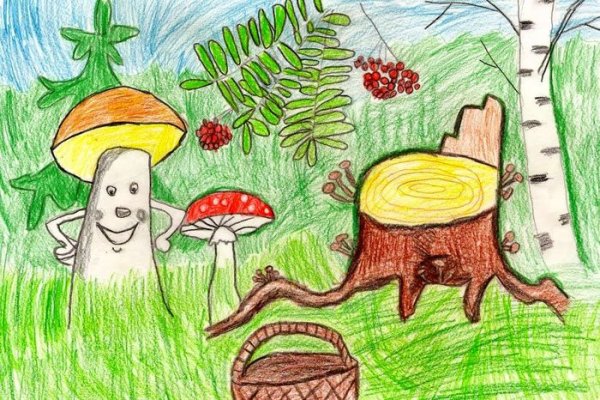 Корзинка грибов и ягод для детей