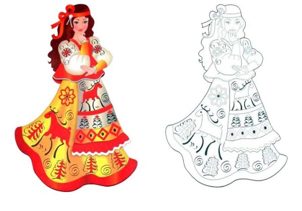 Мезинская роспись раскраска