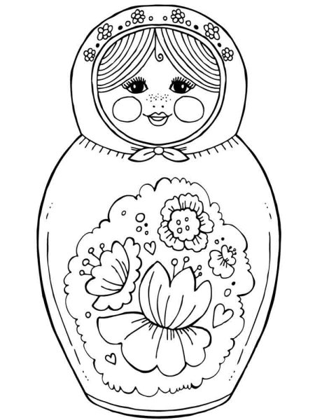 Раскраска Матрешка