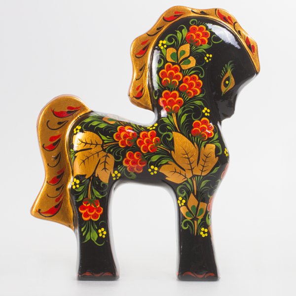 Народная игрушка Хохломская лошадка