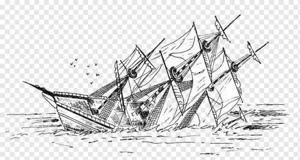 Затонувший корабль карандашом