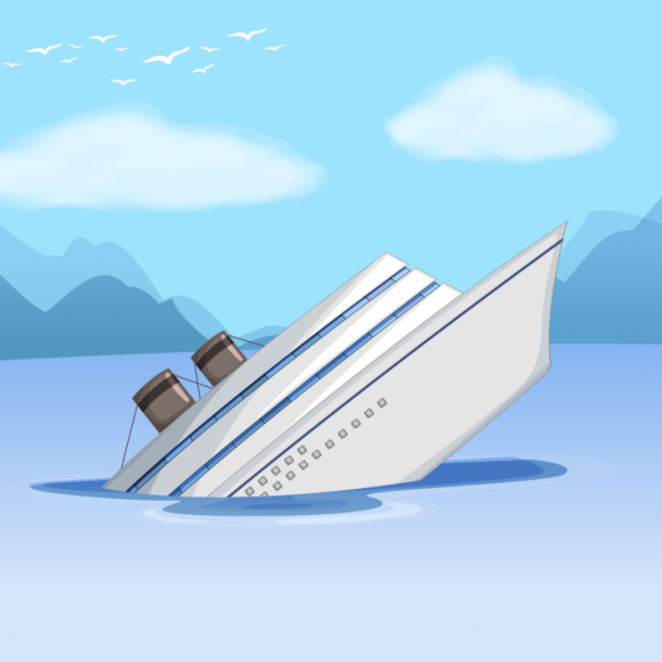 Мультяшное крушение корабля