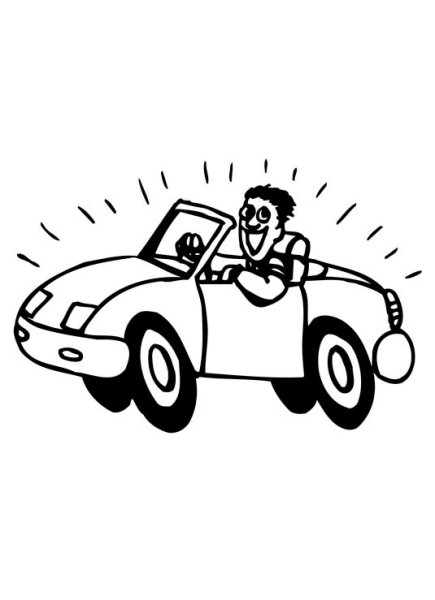 Мультяшная машина с водителем