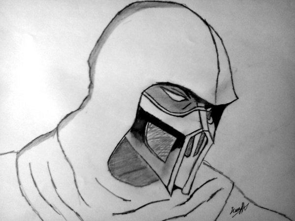 Мортал комбат 11 НУБ сайбот рисовка