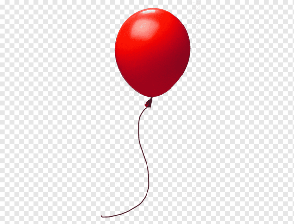 Воздушный шар красный на прозрачном фоне