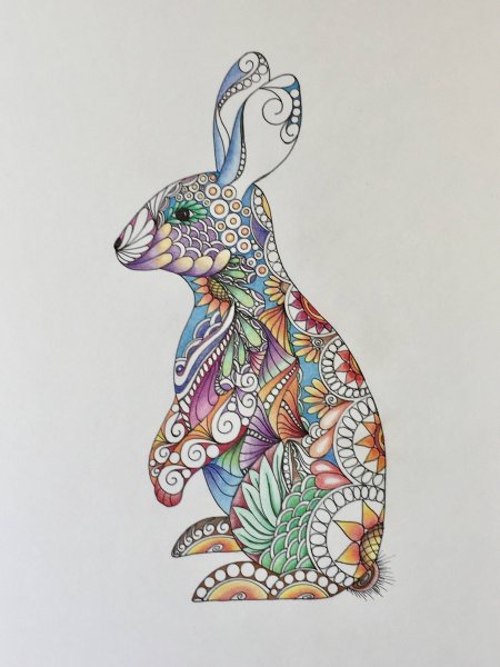 Зайчик рисованный стилизованный