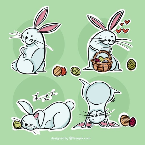 Тату зайца в стиле трайбл