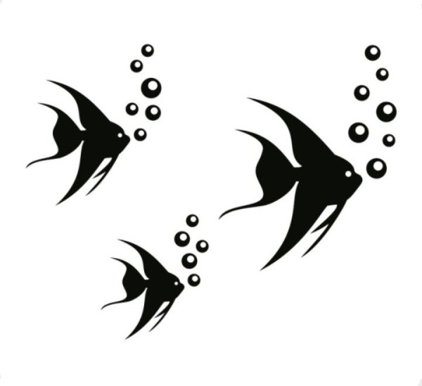 Трафареты для декора стен рыбы