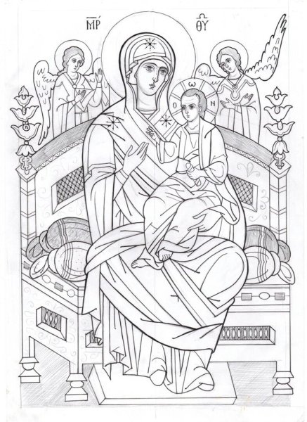 Раскраска Покров Пресвятой Богородицы для детей
