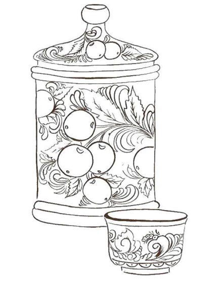 Раскраска "Хохломская роспись"