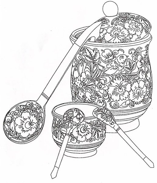 Хохлома раскраска