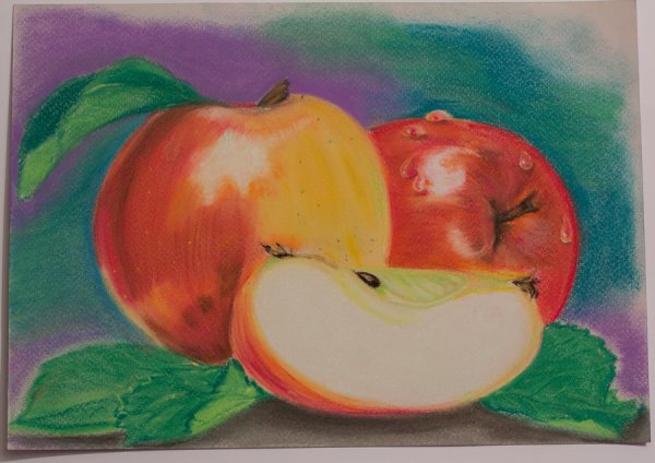 Рисование натюрморта с яблоком