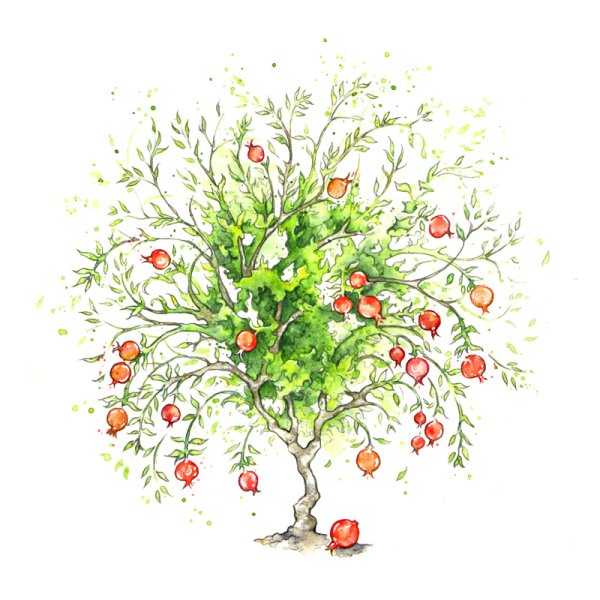 Гранатовое дерево иллюстрация