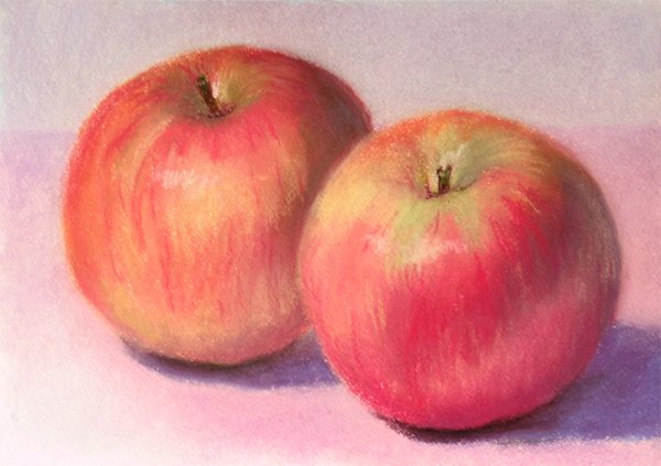 Яблоко пастелью