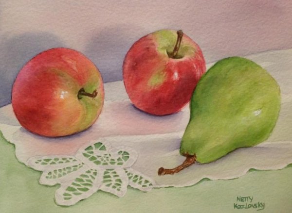 Рисование с натуры фруктов