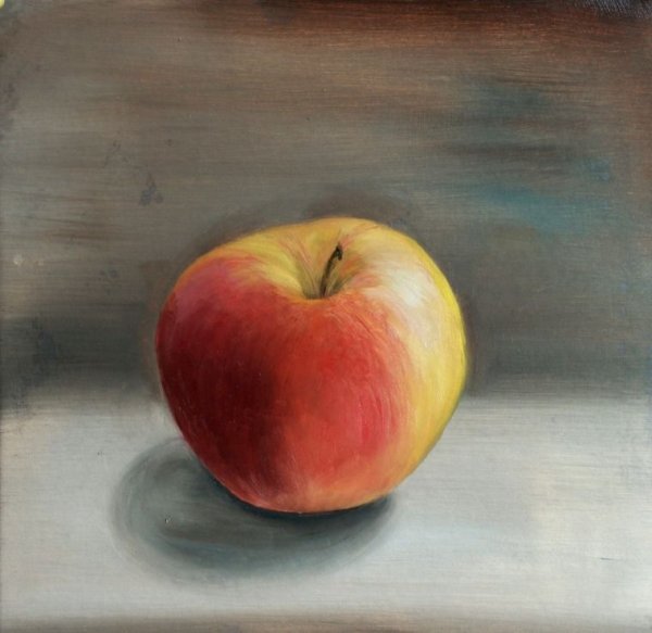 Живопись с натуры яблоко