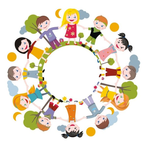 Дети в лагере на прозрачном фоне