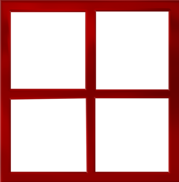 Красная оконная рама