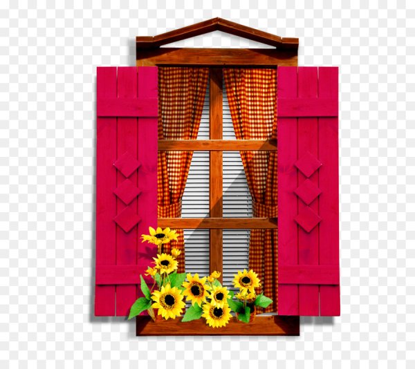 Открытое окно со ставнями