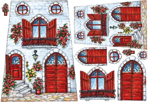Окна и двери для декупажа чайного домика
