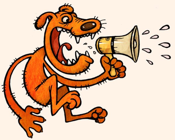 Собака лает иллюстрация