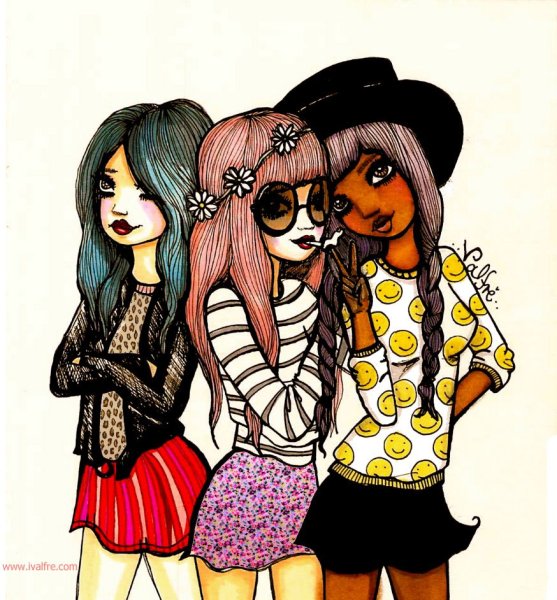 Подруги рисунок