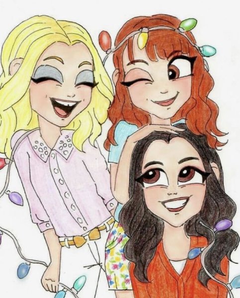 Подруги в мультяшном стиле