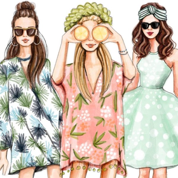 Три девочки иллюстрации