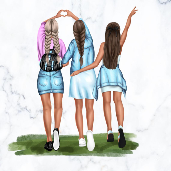 Подруги рисунок