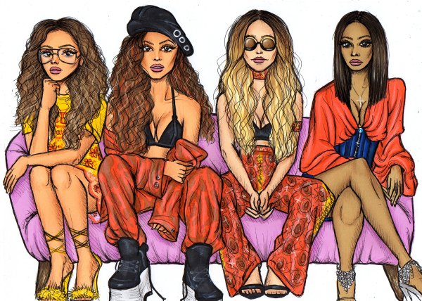 Подружки в мультяшном стиле