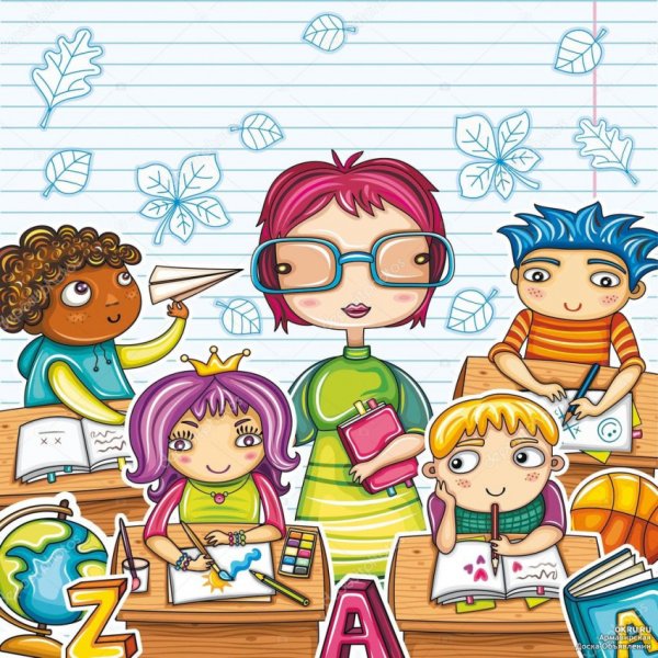 Ученик на перемене мультяшный