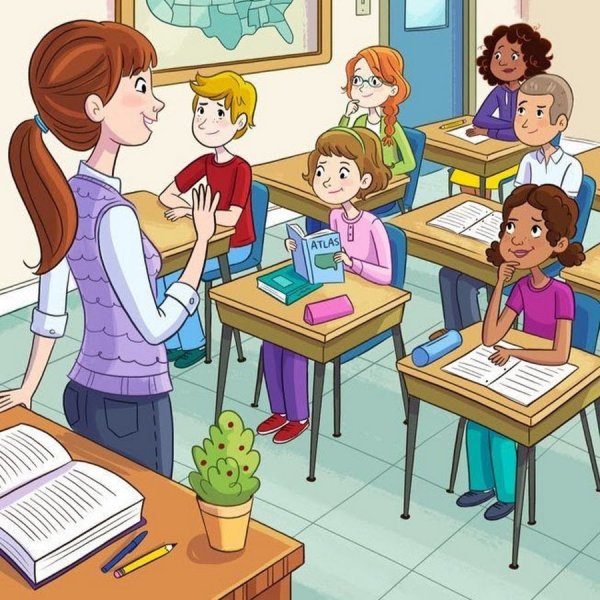 Мальчик дергает за косичку